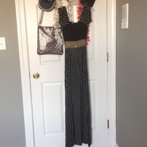 Black polka-dotted dress